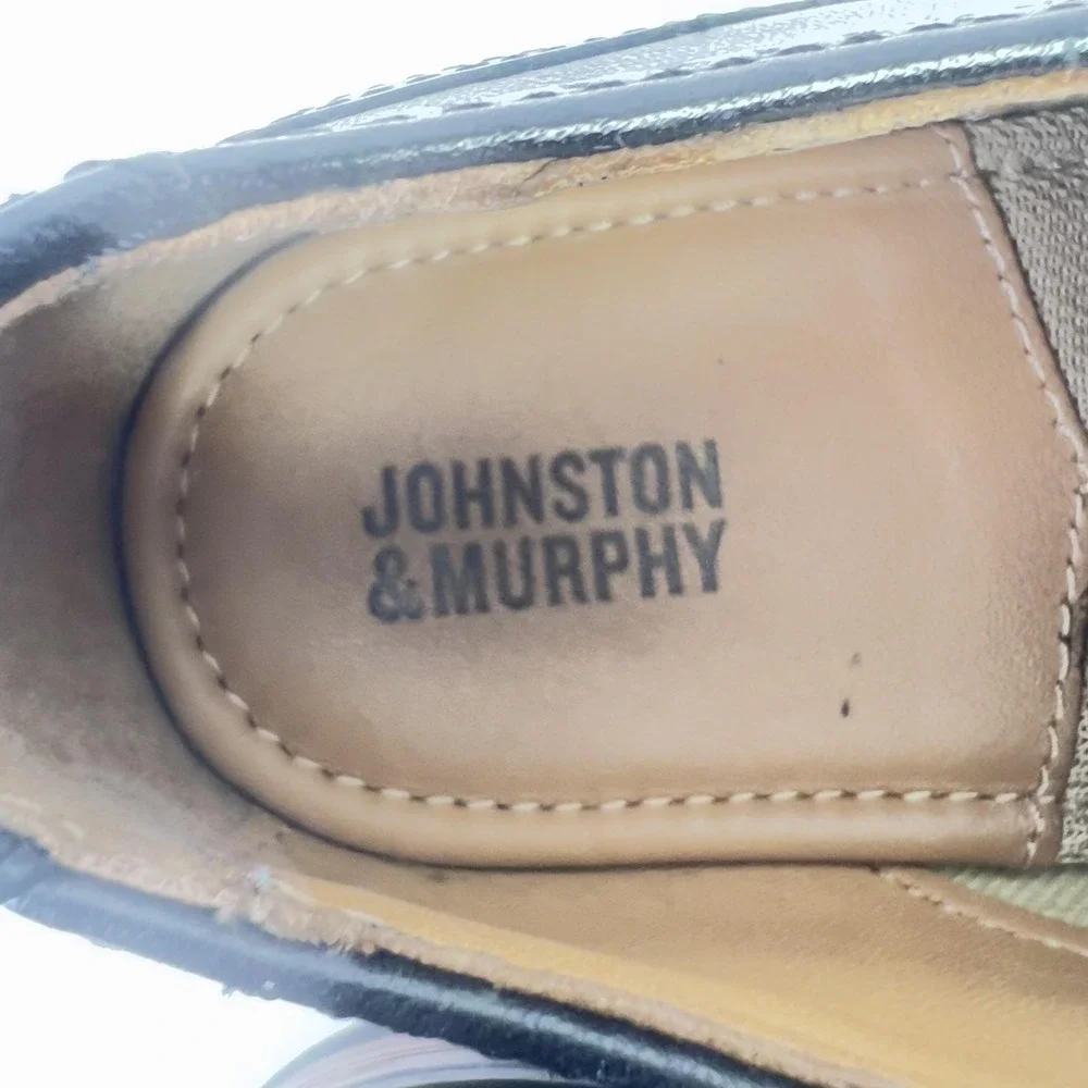 Johnston & Murphy Shoes Boys Size 1 Black Leather Cap Toe Oxford Dress Formal